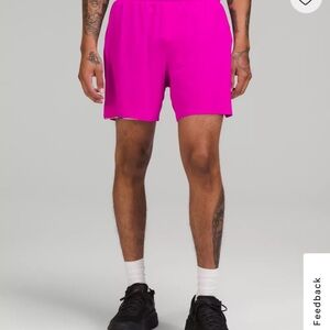 lululemon athletica Men's Bright Pink Athletic Shorts